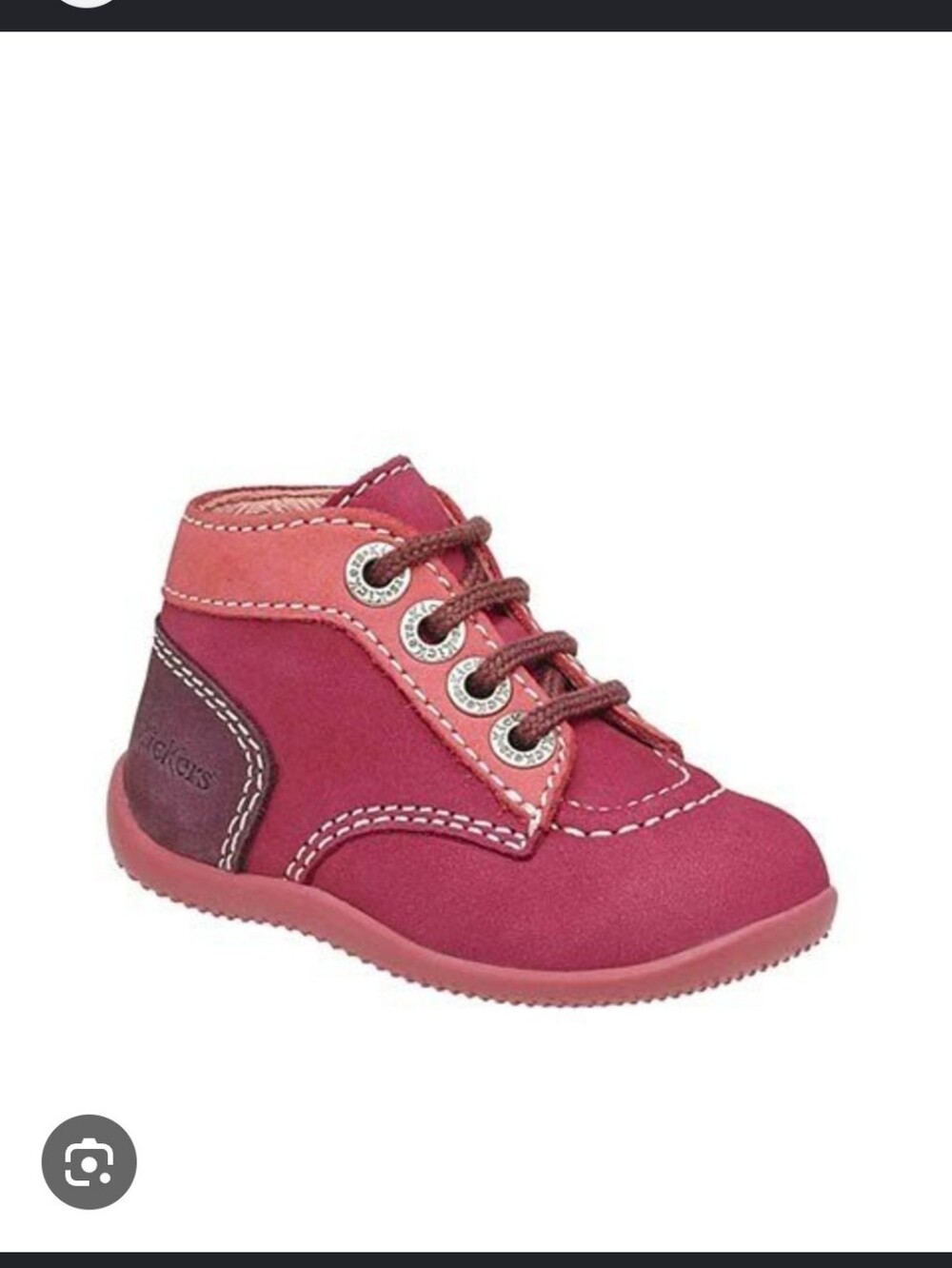 Kickers Girls Dark Pink and Rose Lace-Up Ankle E4